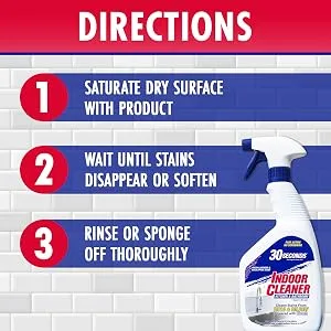 30 SECONDS Mold and Mildew Stain Remover Spray | Scrub Free Formula | 2 Pack - directions for using 30 seconds indoor cleaner