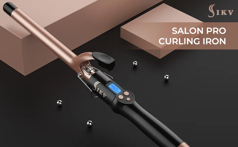 3/4 Inch Extra Long Barrel Curling Iron, Ceramic Tourmaline Curling Wand Professional Dual Voltage - curling iron