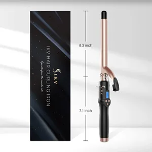 3/4 Inch Extra Long Barrel Curling Iron, Ceramic Tourmaline Curling Wand Professional Dual Voltage - curling iron