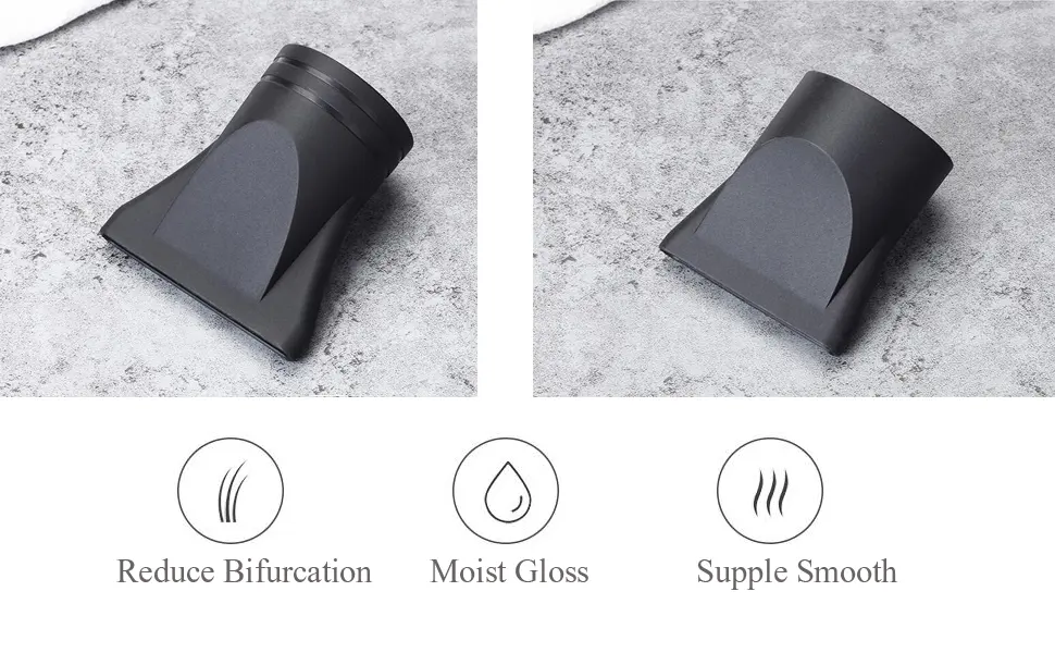 2PCS(Not Universal) Black Plastic Salon Hair Dryer Nozzle Replacement Narrow Concentrator Replacement Blow Flat Hair Drying Nozzle Special for Diameter 4.5cm - details