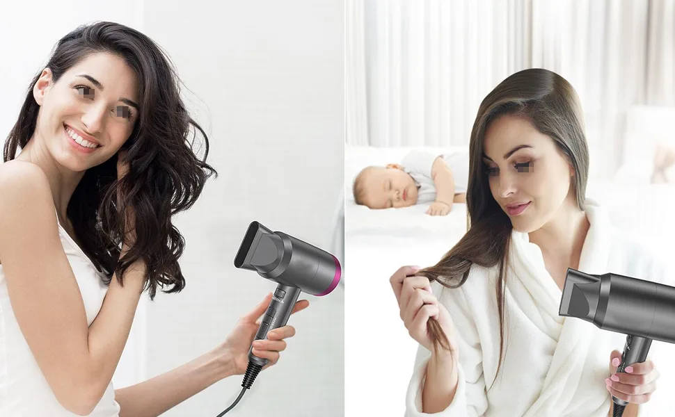 2PCS(Not Universal) Black Plastic Salon Hair Dryer Nozzle Replacement Narrow Concentrator Replacement Blow Flat Hair Drying Nozzle Special for Diameter 4.5cm - details