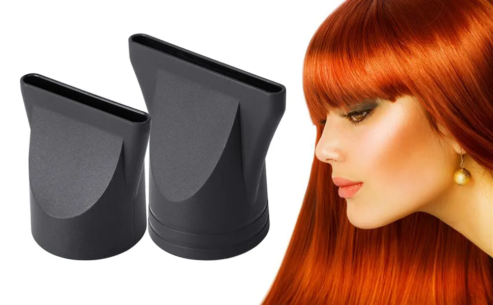 2PCS(Not Universal) Black Plastic Salon Hair Dryer Nozzle Replacement Narrow Concentrator Replacement Blow Flat Hair Drying Nozzle Special for Diameter 4.5cm - details