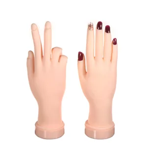 2Pcs Practice Hand for Acrylic Nails, Fake Nail Hand Practice, Flexible Bendable Mannequin Rubber Hand,Manicure Practice Hands Nail Art Hand Training Hand for Nail Practice - product information 5