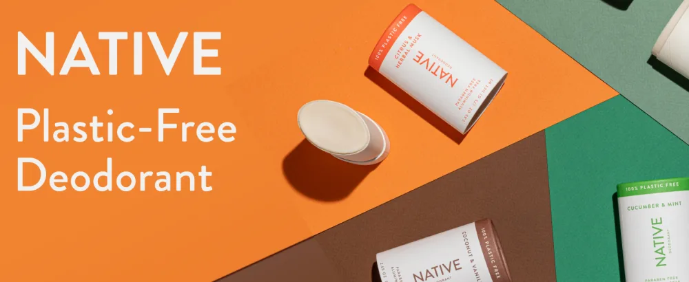 Native Plastic Free Deodorant Contains Naturally Derived Ingredients 72 Hour Odor Control or Women and Men - 2.65 Oz - Plastic-free deodorant graphic