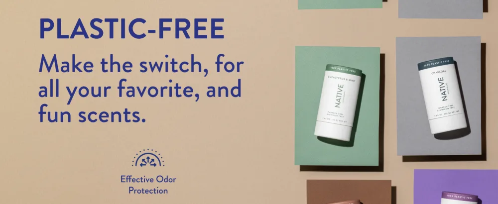 Native Plastic Free Deodorant Contains Naturally Derived Ingredients 72 Hour Odor Control or Women and Men - 2.65 Oz - Plastic free description