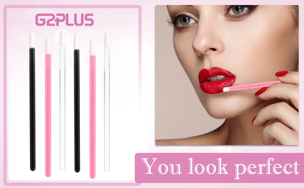200PCS Lip Gloss Applicators,Disposable Lip Brushes Lipstick Gloss Wands Applicator Perfect Makeup Tool Kits (Pink) Baby Pink - lip brush