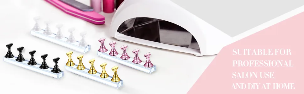 2 Sets Acrylic Nail Display Stand Nail Practice Holder Magnetic Nail Practice Stand Fingernail DIY Nail Stand for False Nail Manicure Tool Home Salon Use (silver) - product information 6