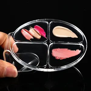2 Pieces Hand Makeup Mixing Palette Makeup Hand-Held Palette Nail Art Manicure Palette Clear Makeup Palette for Mixing Foundation - product information 3