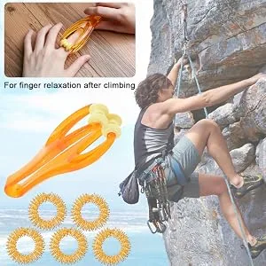 2 Pcs Finger Roller Massager and 5 Pcs Acupressure Massage Rings for Finger Hand Massage, Hand Blood Circulation Massage Roller Tools, Handheld Stress Relief Double Rubber Joint Roller Massager - finger massage roller finger rollers
