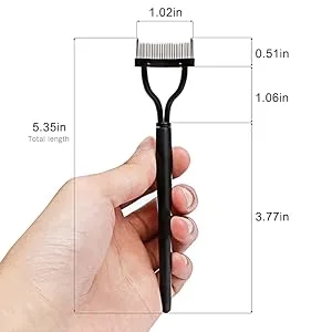 2 Pcs Eyelash Comb 17IF Makeup Mascara Separator Metal Teeth eyelashes Definer with Comb Cover for Women Mascara applicator Brushes Tool - product information 7