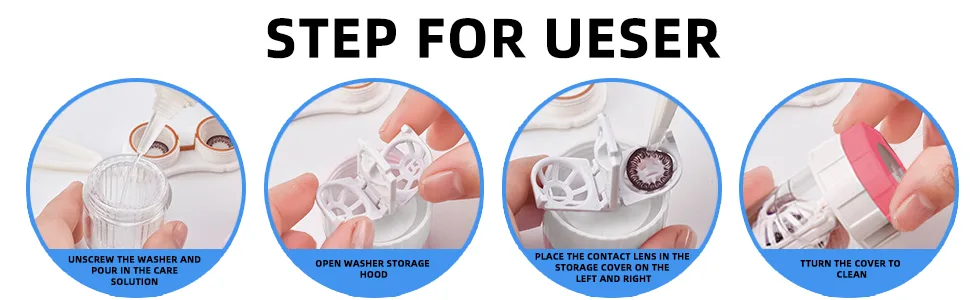 2 PCS Contacts Case Cleaner Machines, UpaClaire Daily Vision Care Manually Contact Lens Washer Cleaner Plastic color - Contacts Case Cleaner Machines