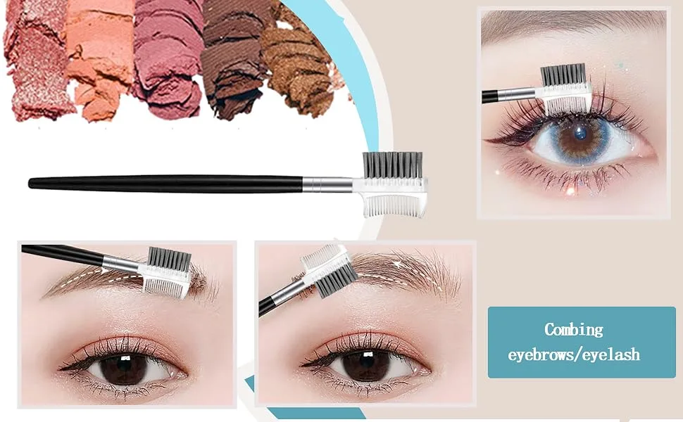 2 PCS Brow Brushes Makeup Eye Brow Brush Eyelash Dual Comb Combs brushes for Eyelashes Extension (Brow Brushes) - Brow Brushes