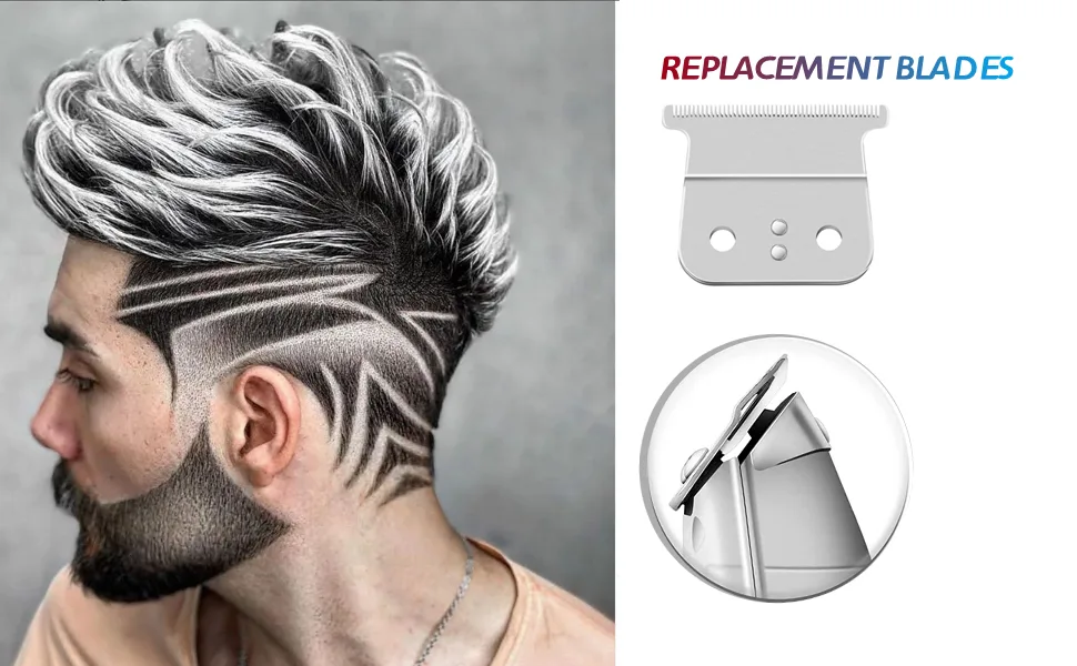 2 Pack Replacement Blade Compatible with T Outliners Trimmer,Compatible with Andis GTX/GTO ,Suitable for Hair Clippers Model #04710/04521, Silver Silver 2 Pack - product information 18