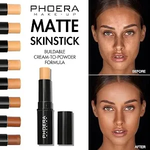 2 Pack PHOERA Foundation,Durable Waterproof Matte Foundation, Matte Oil Control Concealer Foundation Cream, 102 Nude-30ml 102- Nude - product information 6
