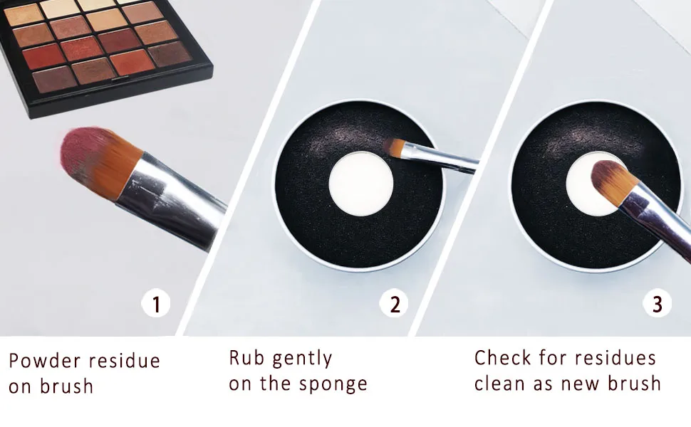2 pack Makeup Brush Cleaner Sponges - Switch Eyeshadow Color Immediately & Dry Clean Makeup Brushes, Brush Cleaning Sponge Box for Home and Travel 2Pcs Black acticarbon scrubbing sponge - 2pcs-makeup-brush-color-removal---how-to-use