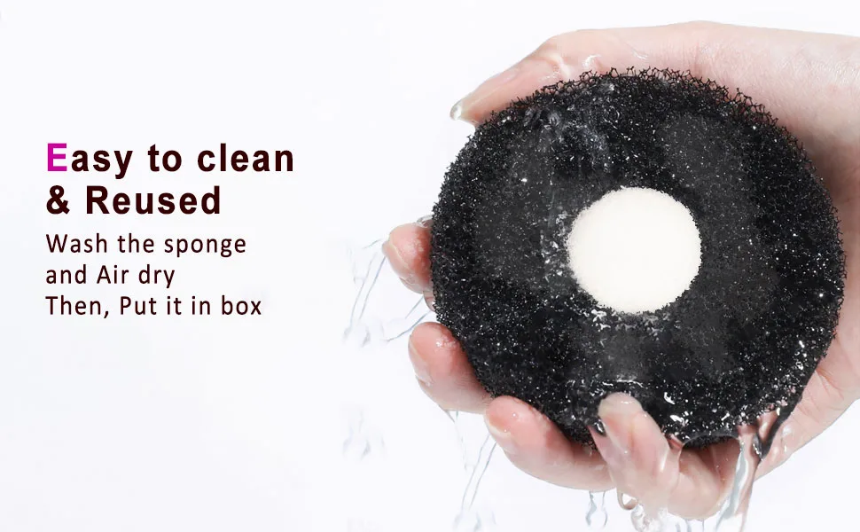 2 pack Makeup Brush Cleaner Sponges - Switch Eyeshadow Color Immediately & Dry Clean Makeup Brushes, Brush Cleaning Sponge Box for Home and Travel 2Pcs Black acticarbon scrubbing sponge - makeup-brush-color-removal---clean