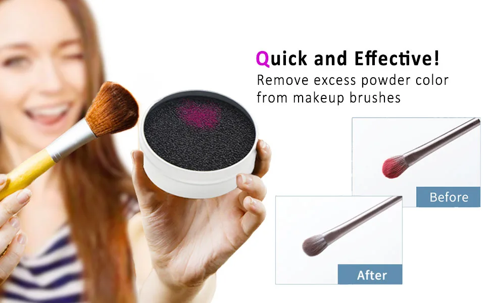 2 pack Makeup Brush Cleaner Sponges - Switch Eyeshadow Color Immediately & Dry Clean Makeup Brushes, Brush Cleaning Sponge Box for Home and Travel 2Pcs Black acticarbon scrubbing sponge - quick and effective brush-color-removal