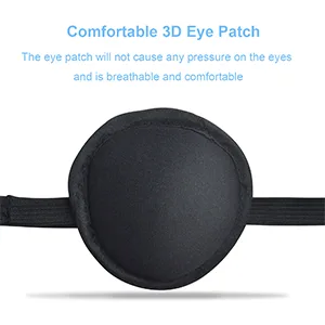2 Pack Eye Patches for Adults and Kid, Soft 3D Lazy Eye Patch, Adjustable Eye Patch for Left or Right Eyes, One Eye Cover for Cosplay or Party (Black) - Soft 3D Lazy Eye Patch