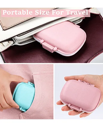 2 Pack Extra Large Weekly Pill Organizer, Tnvee XL Pill Box Case 7 Day Travel Medicine Organizer Large Compartment for Vitamins, Fish Oils, Supplement(CB) Blue+cyan - pill box