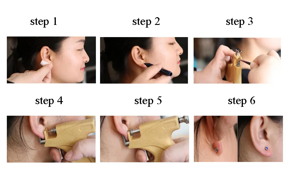1PCS Professional Ear Piercing Tool Set Ear Nose Navel Body Piercing Unit Tool Kit - Step