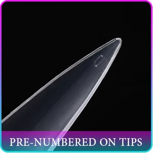 180 Pieces Extra Long Nails Tips Stiletto False Nails Sharp 12 Sizes Artificial Nails Tips with Nail Files for DIY Fake Nail Manicure Nail Salon Teaching Practice and Performances (Clear) - product information 3