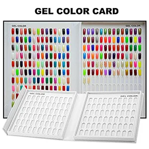 120 Colors Nail Gel Polish Display Chart Nail Polish Color Card with 120 Tips Pink - nail color display