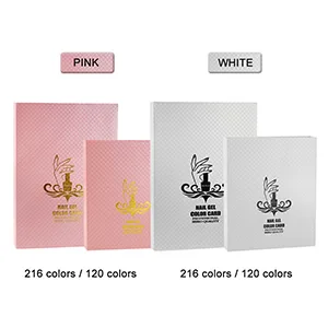 120 Colors Nail Gel Polish Display Chart Nail Polish Color Card with 120 Tips Pink - nail sample book