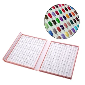 120 Colors Nail Gel Polish Display Chart Nail Polish Color Card with 120 Tips Pink - nail sample display
