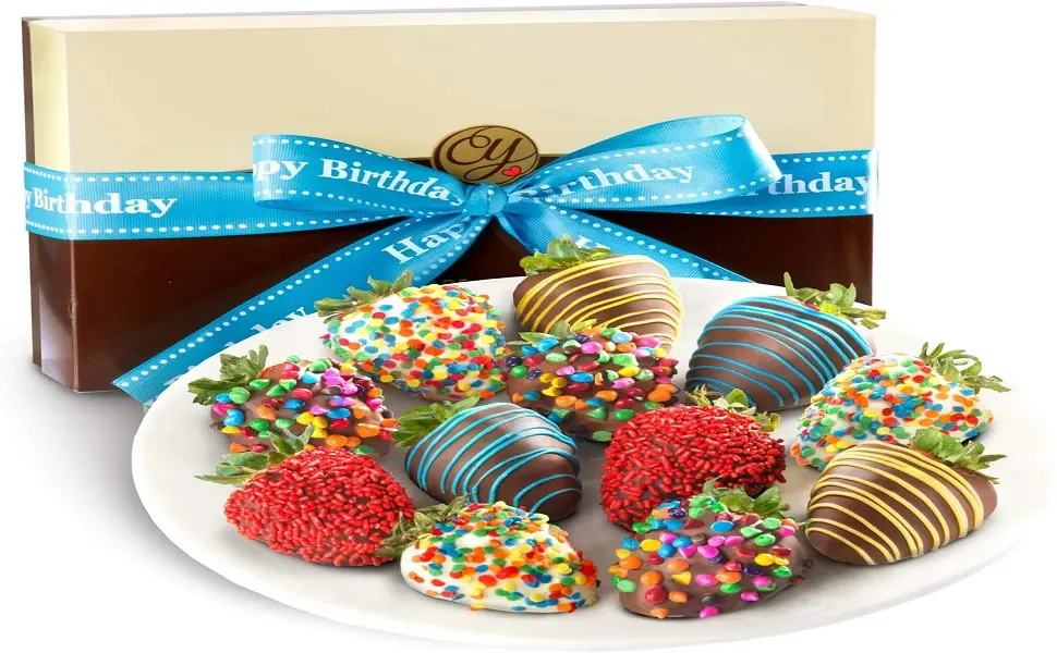 12 Happy Birthday Chocolate Covered Strawberries Dozen Strawberries - product information 3