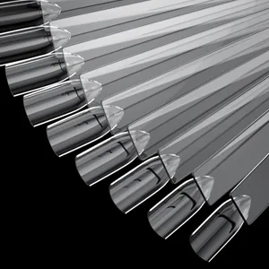 100pcs Fan-shaped Nail Swatch Sticks, False Fake Nail Art Tips Sticks Polish Gel Salon Display Practice Tools with Metal Split Ring Holder (Clear) - False Nail Tips