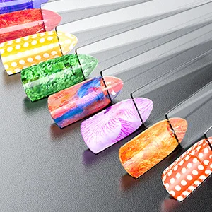 100pcs Fan-shaped Nail Swatch Sticks, False Fake Nail Art Tips Sticks Polish Gel Salon Display Practice Tools with Metal Split Ring Holder (Clear) - Nail Tips