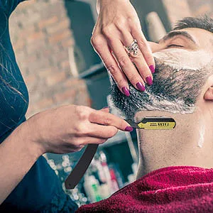 100 BLADES + Facn Professional Premium Straight Edge Barber Razor - Salon Quality Cut Throat Shavette - Straight razor, Barber razor