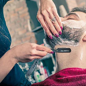 100 BLADES + Facn Professional Classic Straight Edge Barber Razor - Salon Quality Cut Throat Shavette - straight razor, barber razor