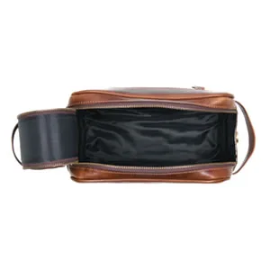 10" Premium Leather Toiletry Travel Pouch With Waterproof Lining | King-Size Handcrafted Vintage Dopp - Kit By Aaron Leather Goods (Dark Brown) - product information 5