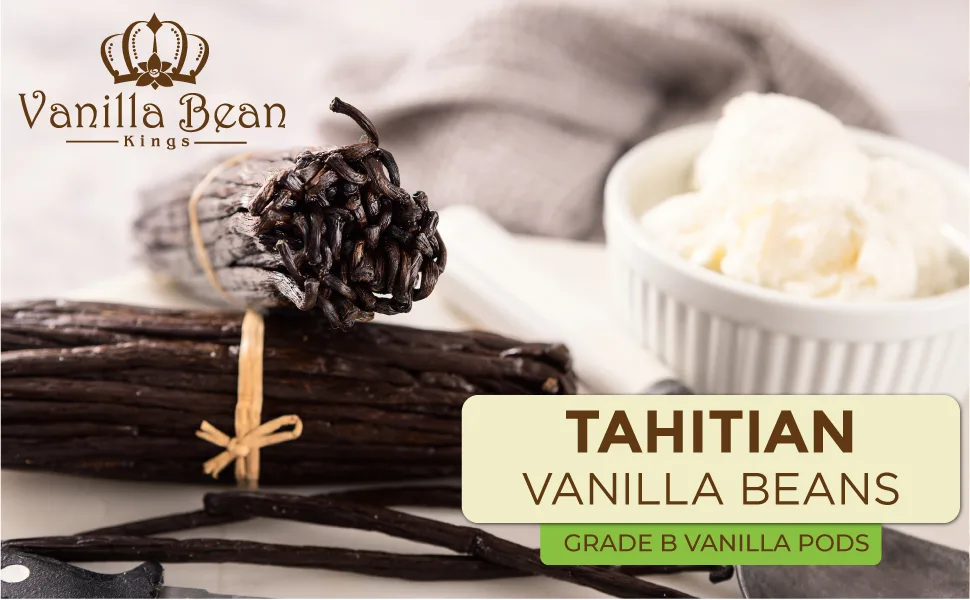 10 Vanilla Beans - Whole Extract Grade B Pods for Baking, Homemade Extract, Brewing, Coffee, Cooking - (Tahitian) 10 Count (Pack of 1) - madagascar vanilla bean kings whole pods grade a b extract paste baking desserts