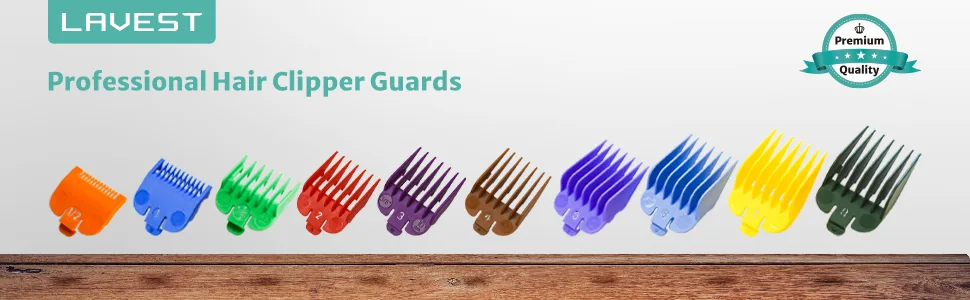 10 Professional Hair Clipper Guards Cutting Guides Fits for Most Wahl Clippers with Organizer, Color Coded Clipper Combs Replacement - 1/16" to 1" - product information 1