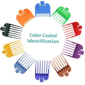 10 Professional Hair Clipper Guards Cutting Guides Fits for Most Wahl Clippers with Organizer, Color Coded Clipper Combs Replacement - 1/16" to 1" - product information 2