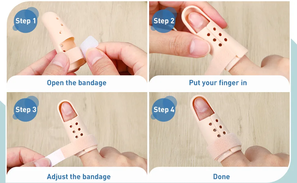 10 Pieces Finger Splint Mallet Finger Support Finger Splint Brace Plastic Finger Support Protector for Adjustable Finger Immobilizer for Basketball Finger Joint Protection, 5 Sizes - product information 6