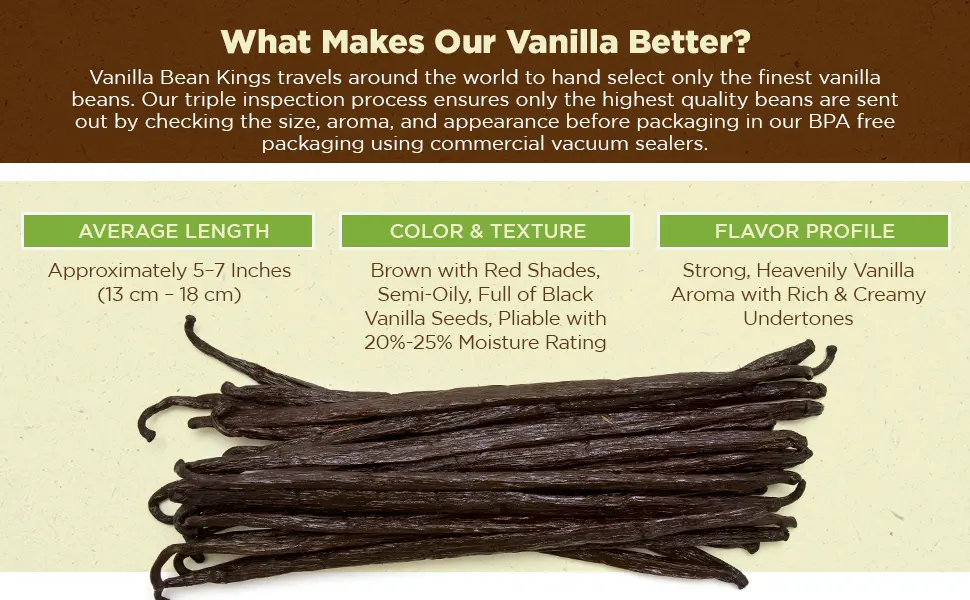 10 Madagascar Vanilla Beans - Whole Extract Grade B Pods for Baking, Homemade Extract, Brewing, Coffee, Cooking - vanilla beans grade a madagascar whole pods extract paste tahitian making baking cooking