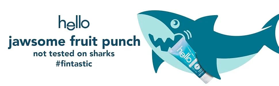 hello Smiling Shark Fluoride Free Kids Toothpaste - Natural Fruit Punch - 4.2 Oz - Pack of 3 - image