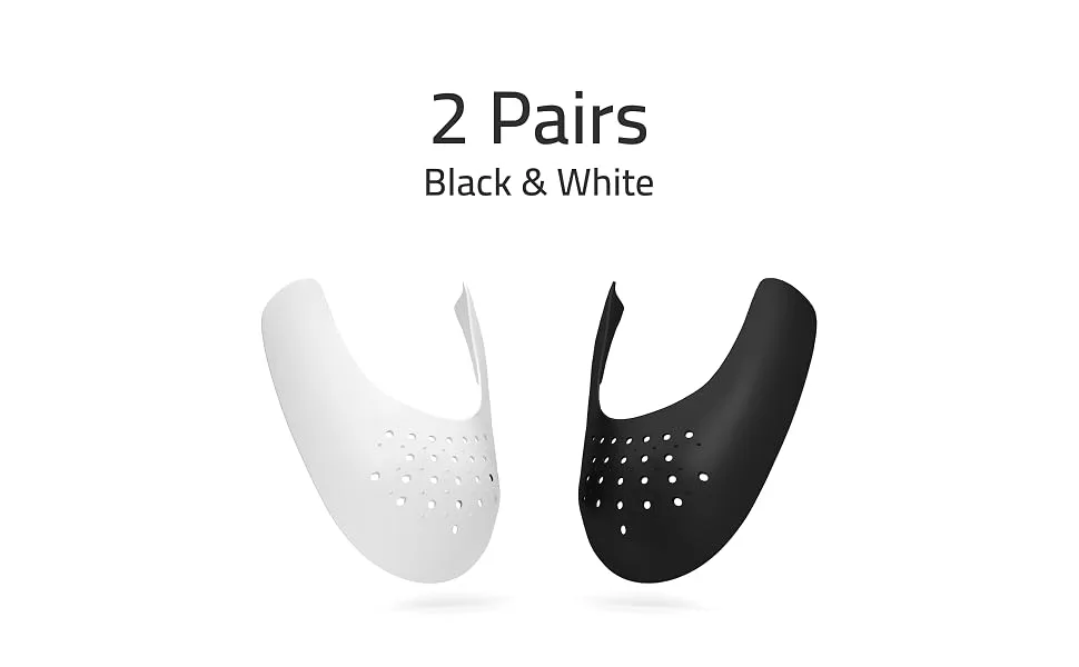 +Protect | Shoe Crease Protector Guards for Air Force 1, Jordans, Dunks & More Sneakers  2 Pairs Black / White Men's 8-12 - +PROTECT Shoe Crease Guard Protectors for Sneakers - Air Force 1 & Jordans