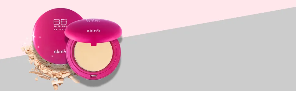 SKIN79 Super Plus Pink BB Pact 15g - Sebum Control Silky Finish Sun Protection Powder Pact, Light Beige Color - product information 2