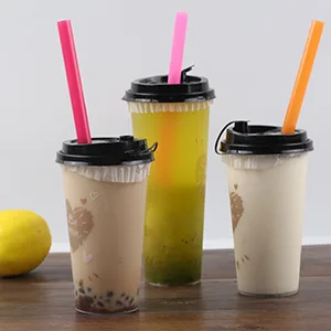 Angled Tips 12 Pcs Reusable Boba Straws and Smoothie Straws with 1 Storage Bag and 2 Brushes, BPA Free Food Grade - reusable boba straw