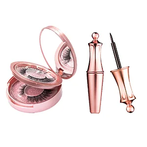 5 Pairs Magnetic Eyelashes and Eyeliner Kit, Lanvier Reusable 3D Magnetic False Lashes Extension No Glue Needed - Black - 5 pair magnetic false lashes