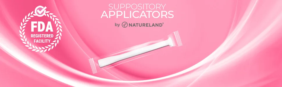 20 Pack Natureland Vaginal Suppository Applicators for Women, Designed in USA, Soft Tip Auxiliary Tool for Pills, Boric Acid, and pH Balance Tablet Suppositories, Individually Wrapped Large tip applicators 20 Count (Pack of 1) - Natureland Feminine Suppository Applicators