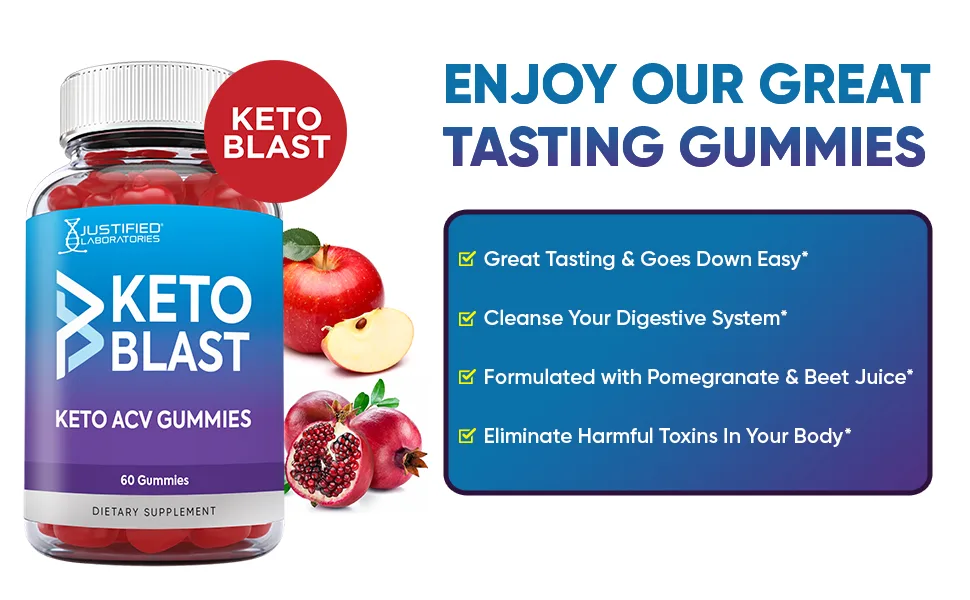 (2 Pack) Keto Blast Gummies 1000MG ACV with Pomegranate Juice Beet Root B12 120 Gummys - keto blast gummy bears