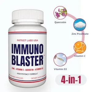 (2 Pack) Immunoblaster Zinc Quercetin 500mg Vitamin D3 5000IU Vitamin C 500mg Immune Support - 120 Count 60 Count (Pack of 2) - qcertin 500 quercetin with vitamin c and zinc flavonoid ear ringing quercetin. zinc with quercetin