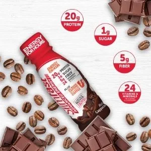 SlimFast Advanced Energy Caf, Mocha Cappuccino  Meal Replacement Shake  High Protein, 11oz Bottle  (Pack of 15) - energy mocha cappuccino