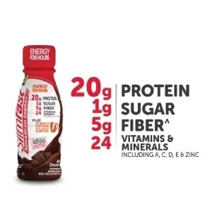 SlimFast Advanced Energy Caf, Mocha Cappuccino  Meal Replacement Shake  High Protein, 11oz Bottle  (Pack of 15) - Protein