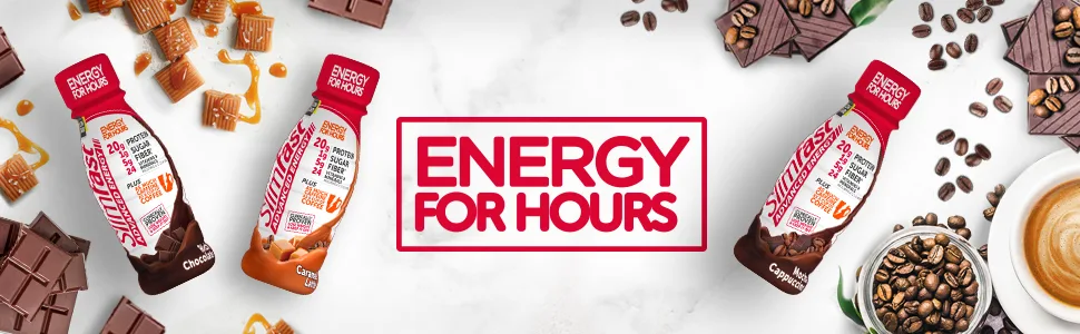 SlimFast Advanced Energy Caf, Mocha Cappuccino  Meal Replacement Shake  High Protein, 11oz Bottle  (Pack of 15) - shake energy caramel latte mocha cappuccino Rich Chocolate